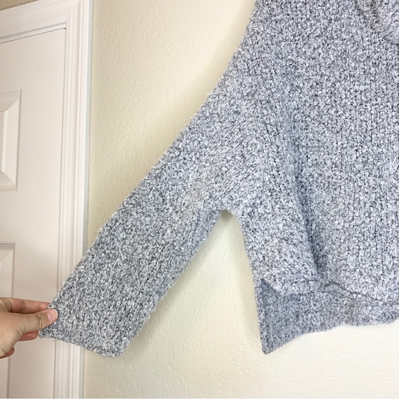 Free People BFF Knit Sweater Cowl Neck Boxy Oversized Pullover Grey Size XS - Picture 10 of 13